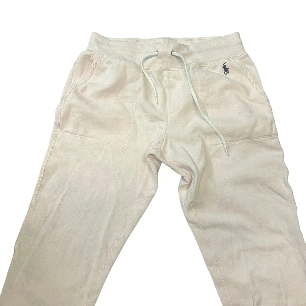 Polo Ralph Lauren Mens Medium Pink Fleece Jogger Sweatpants Pony Logo Drawstring